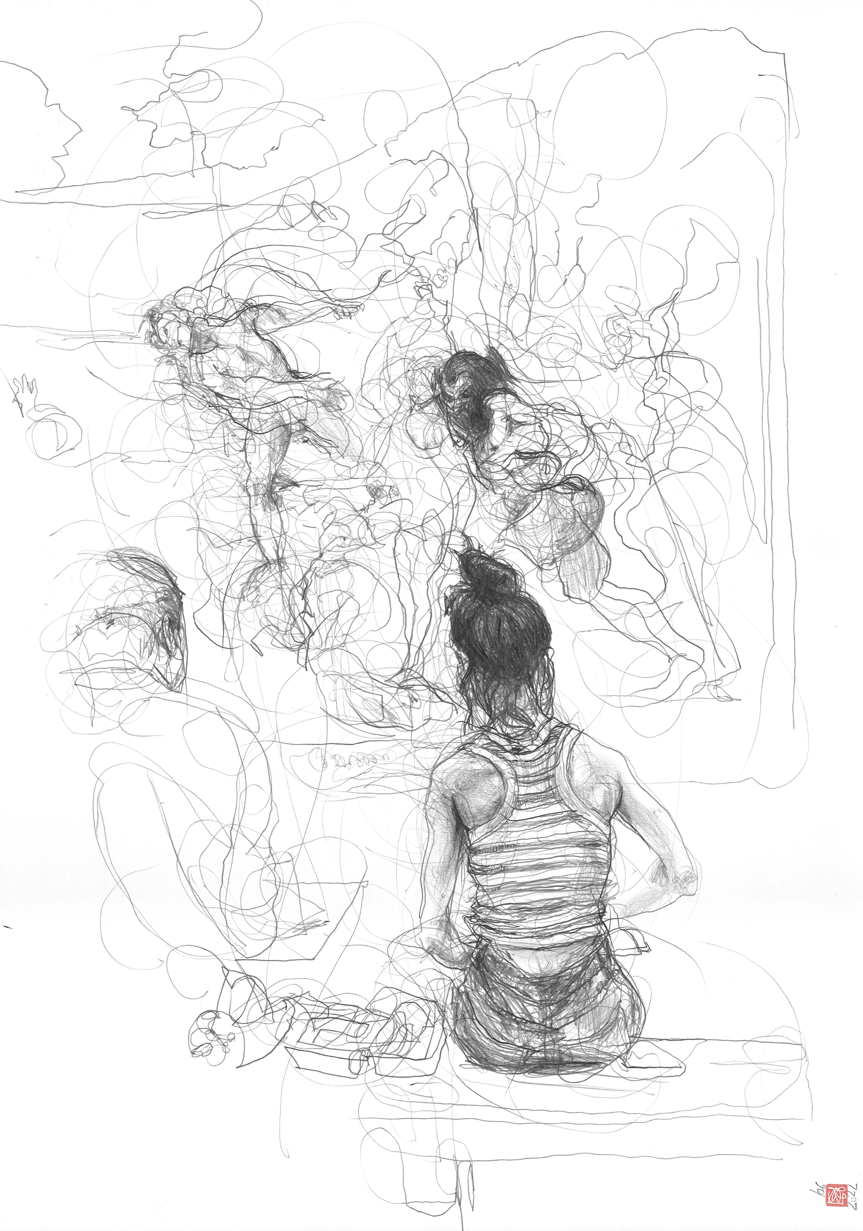 A2 Drawing Portrait - Summer Stripes at Titian