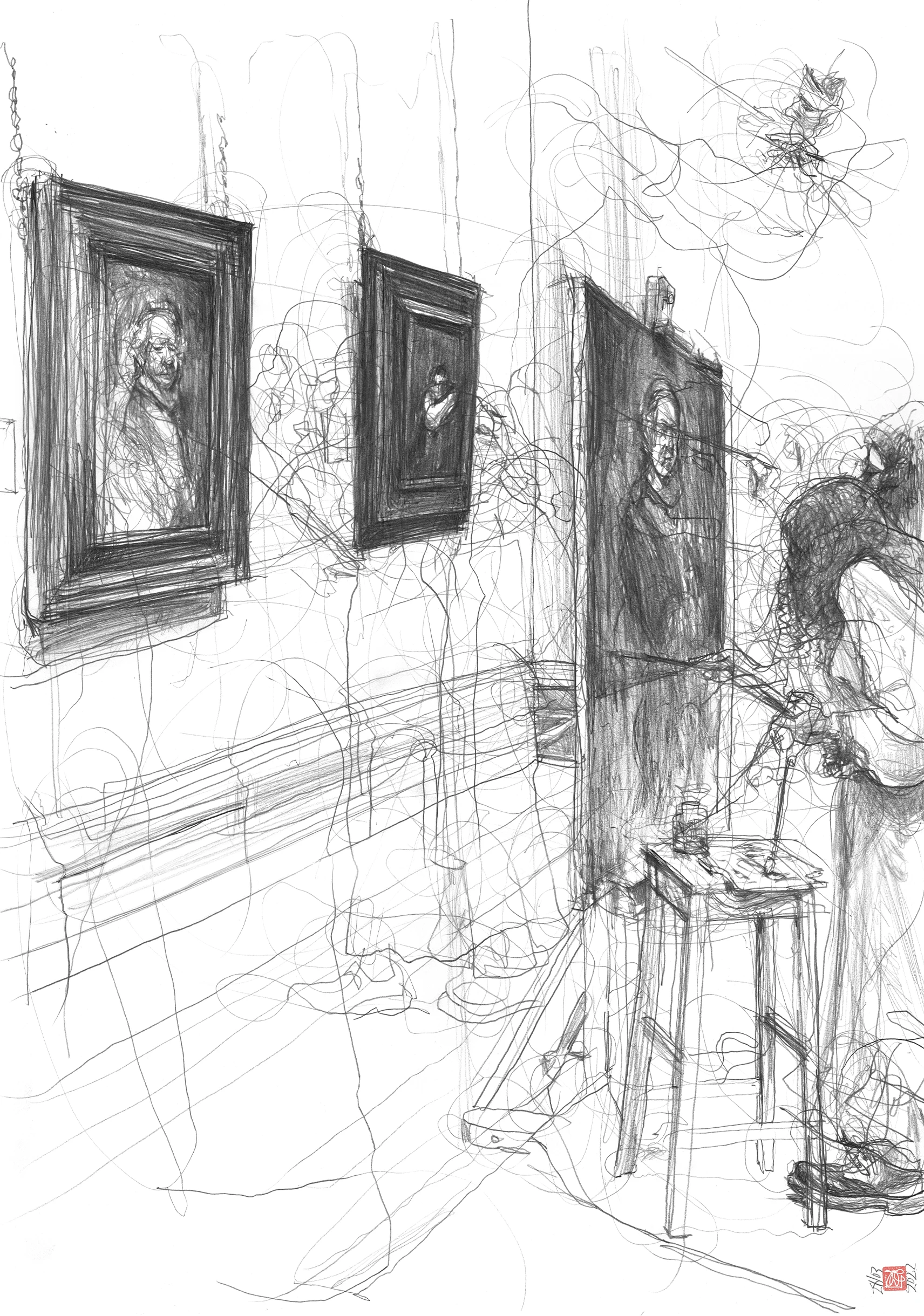 A2 Drawing Portrait - Sold - Nneka at Rembrandt