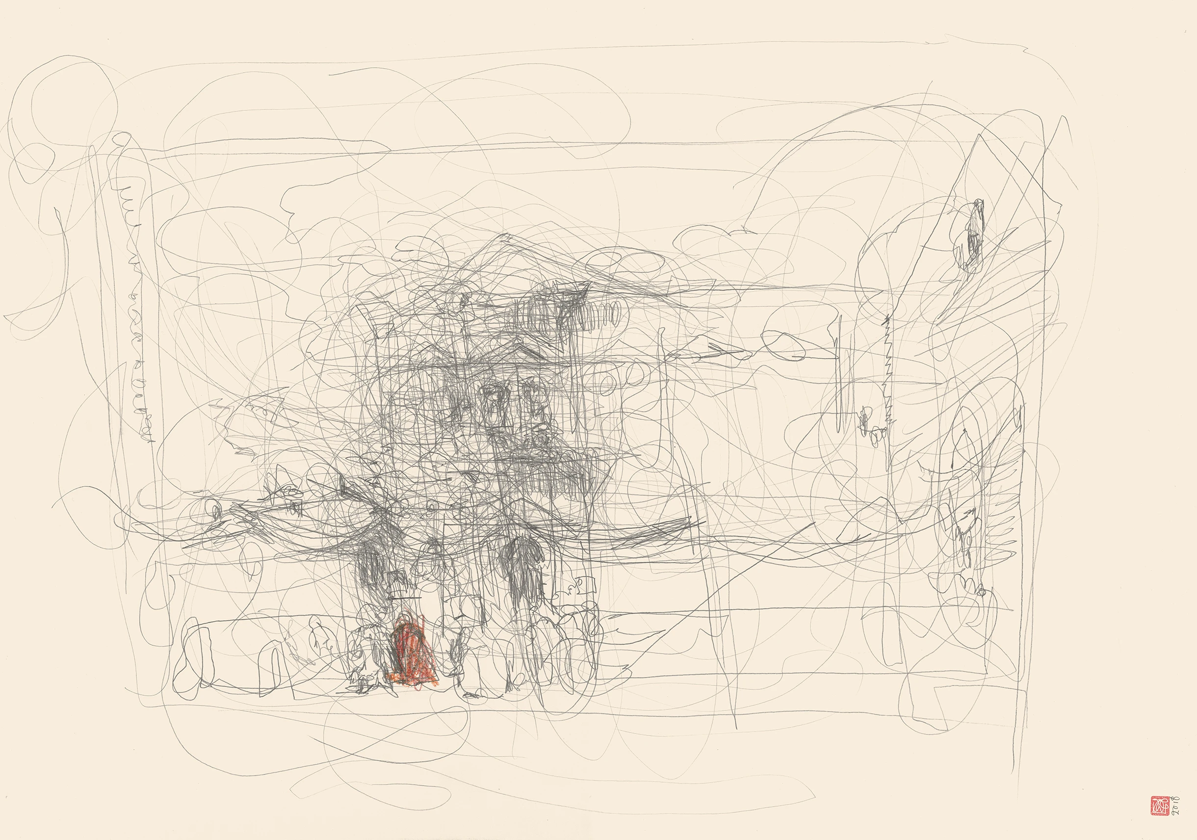 A1 Drawing Landscape - Red Figure at Canaletto