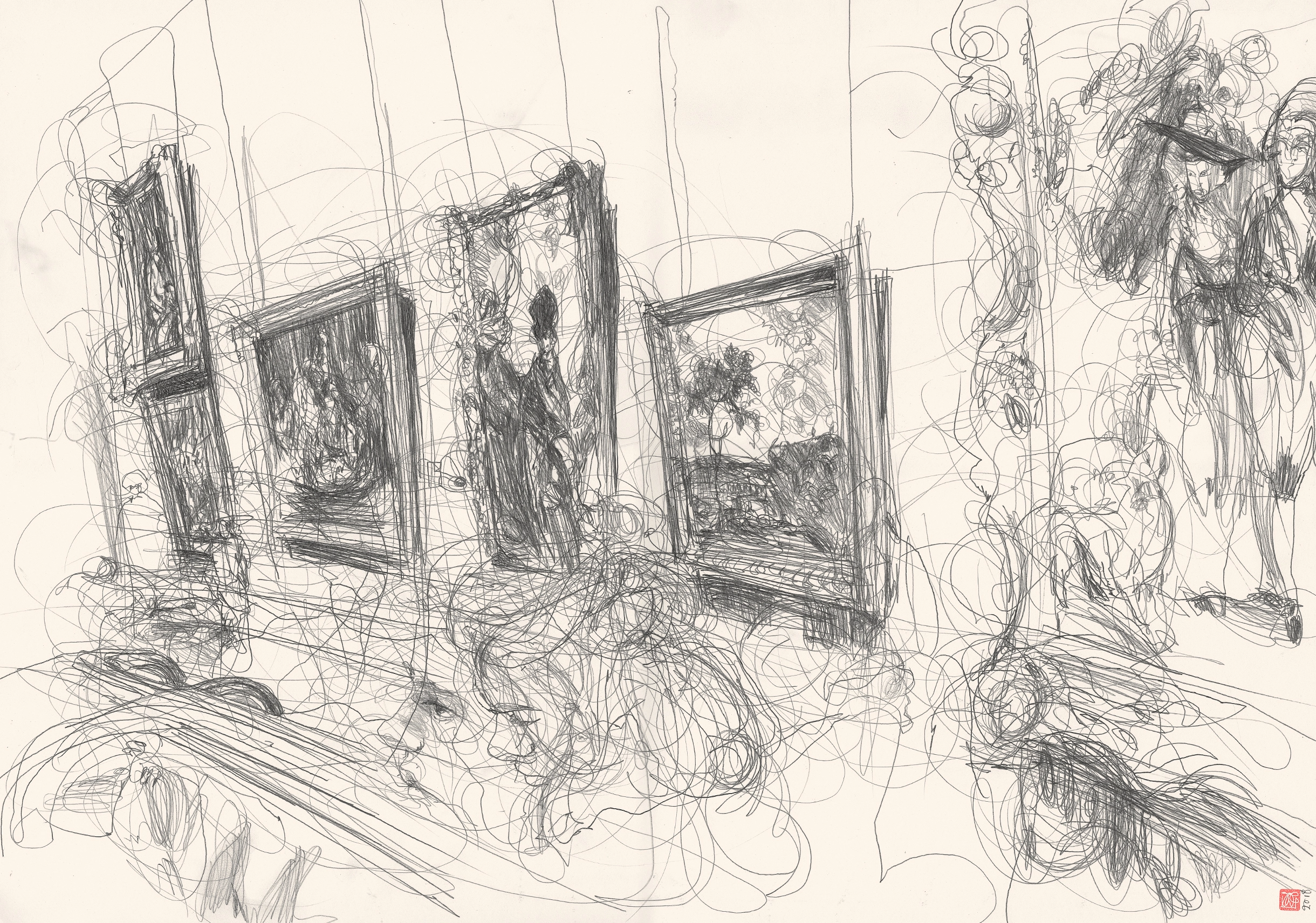 A1 Drawing Landscape - Gainsborough and Girl