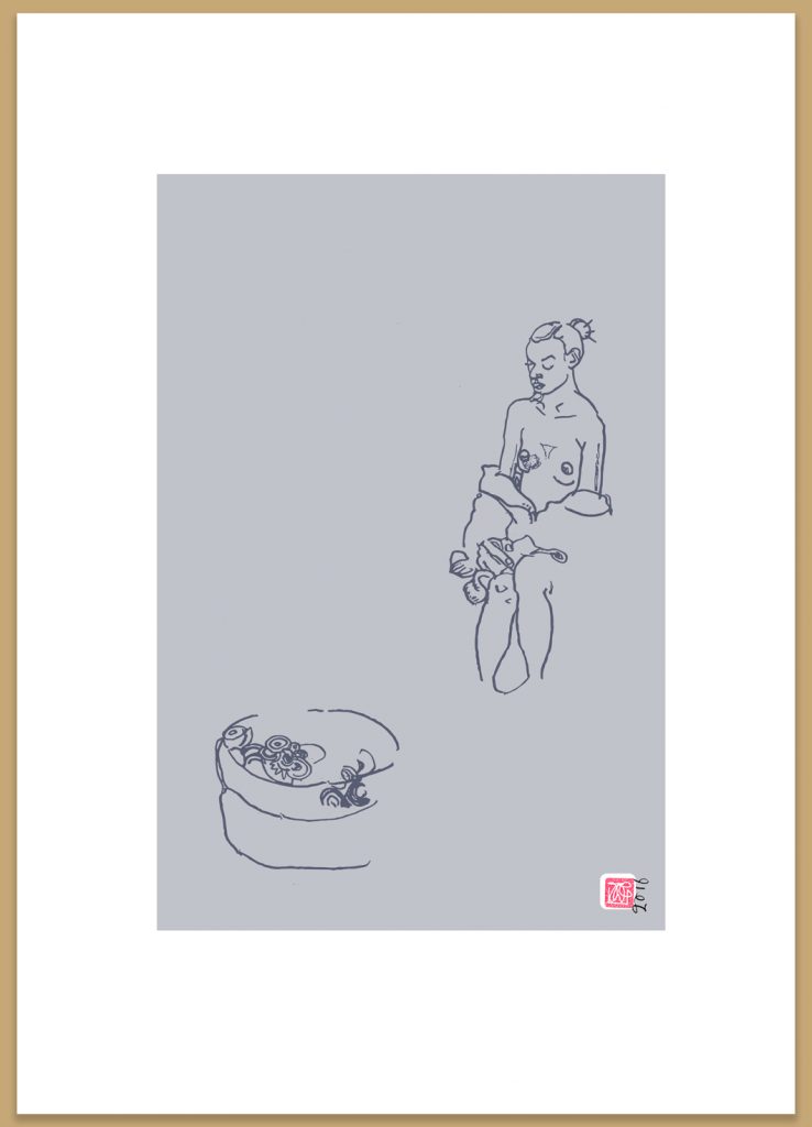 Nude and Pouffe - giclée print