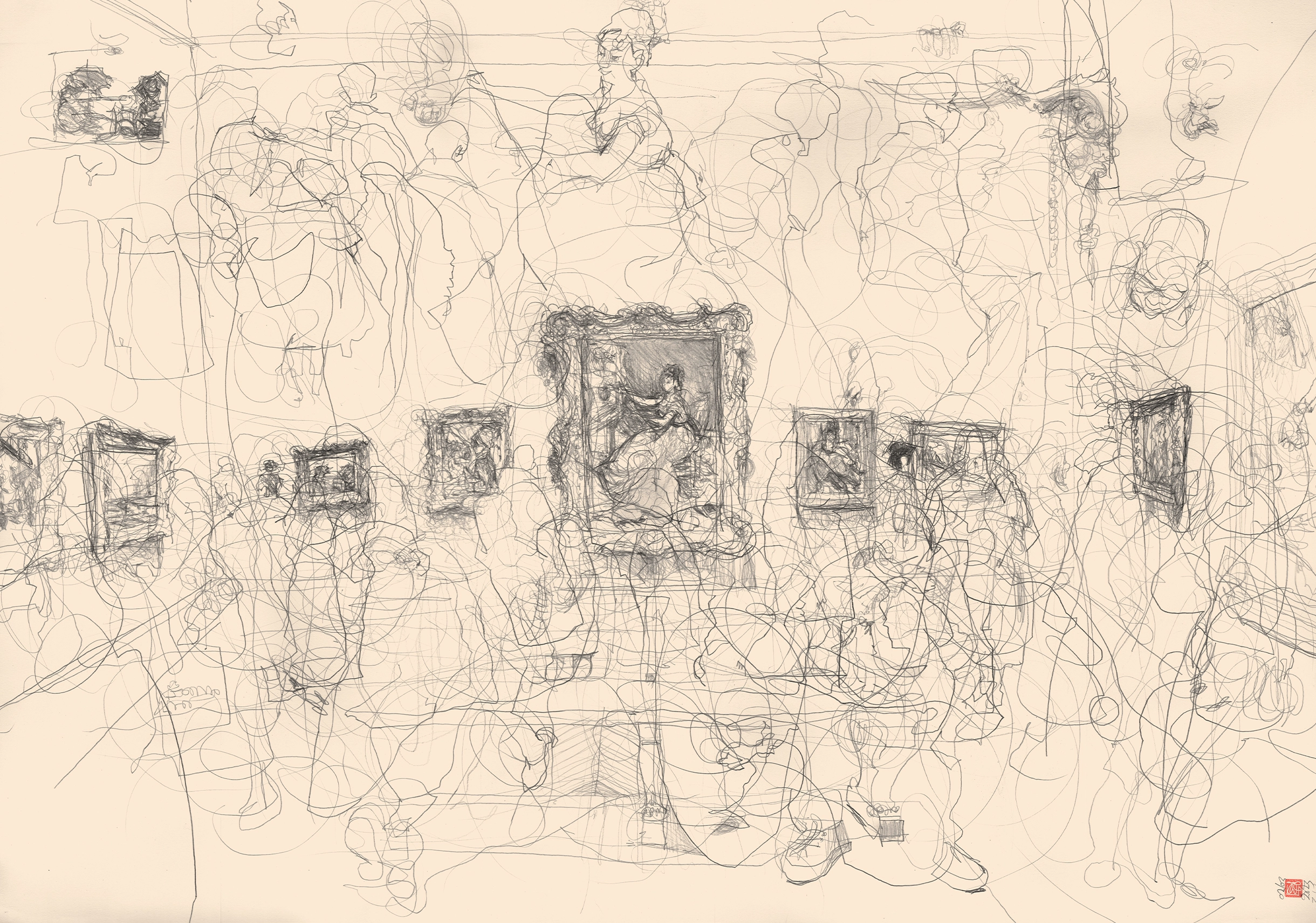 A1 Drawing Landscape - Eva Holds Court